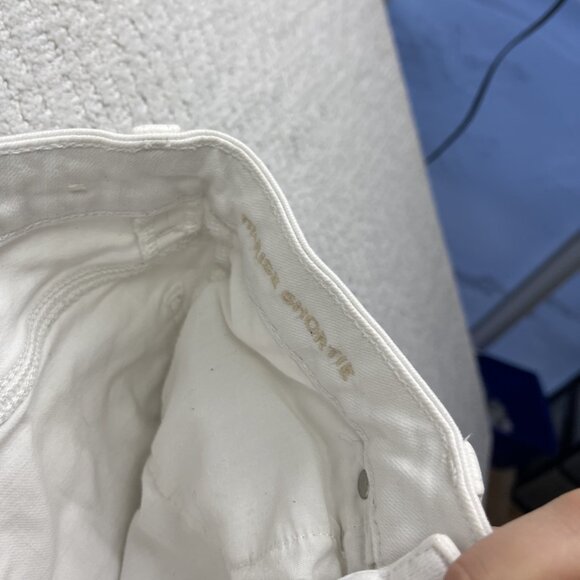 American Eagle Hi- Rise Shortie Shorts Women's size 2 White Distressed Denim - Picture 7 of 14